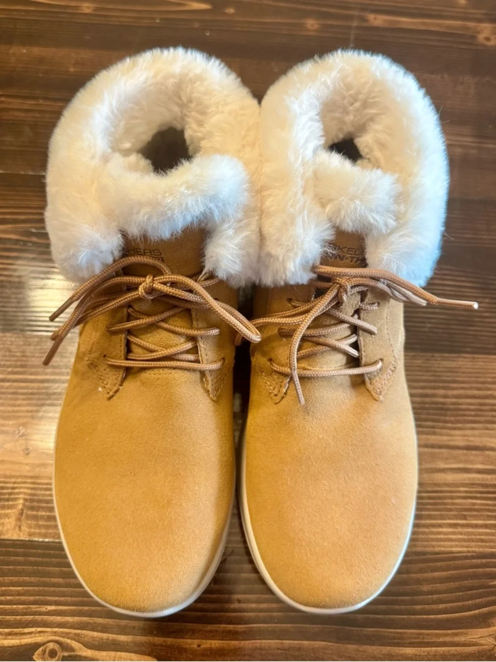 Skechers Chestnut On The Go Joy Lush Fur Lined Winter Chukka Boots Size 7.5